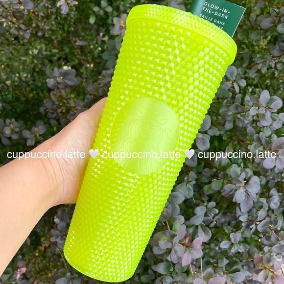 👻2 NWT✨Starbucks ‘Lemongrass Glow in The Dark Bling’ Studded Cold Cup Tumblers - Picture 3 of 12